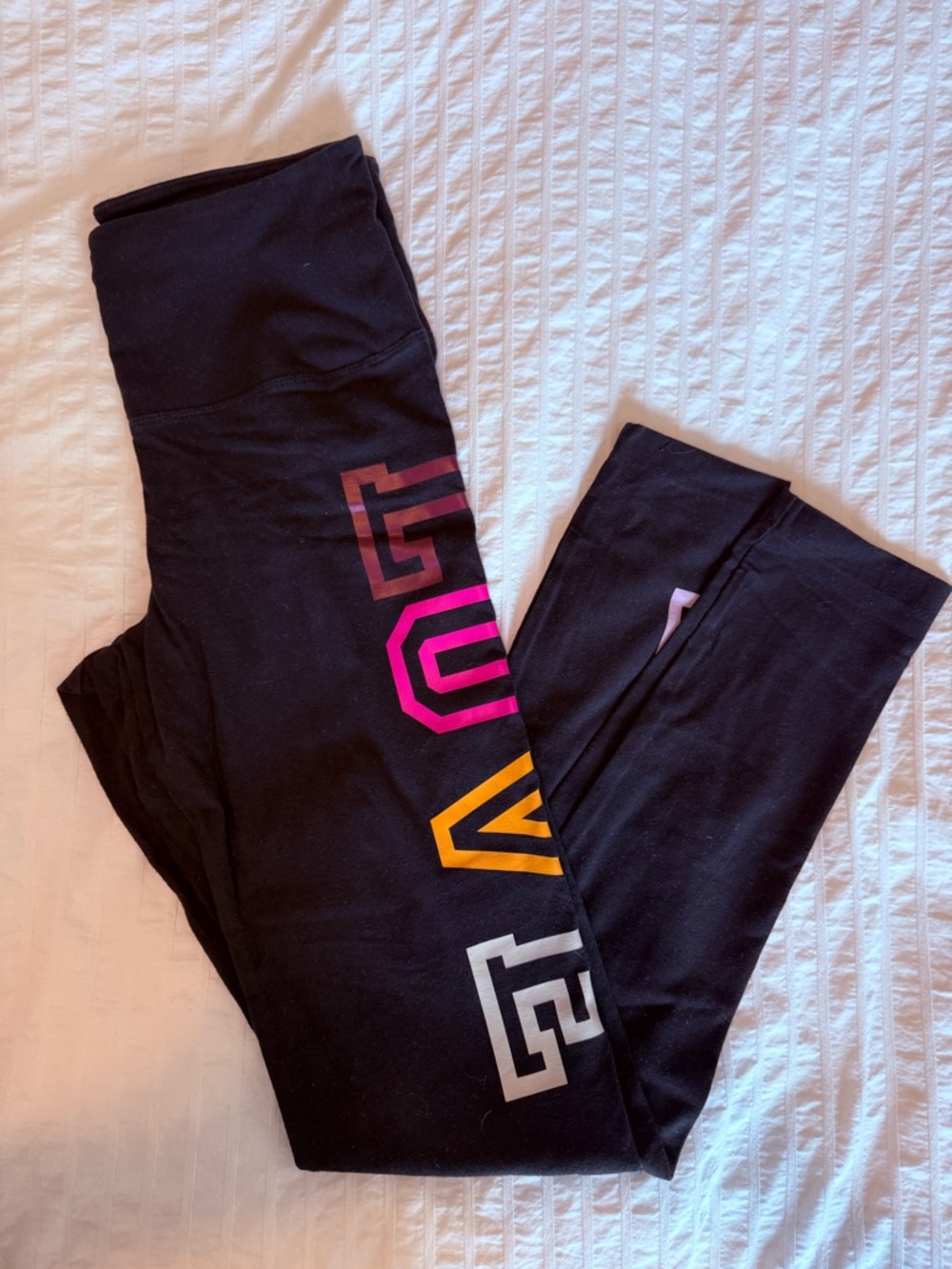 Victoria's Secret Black Fold-over Leggings